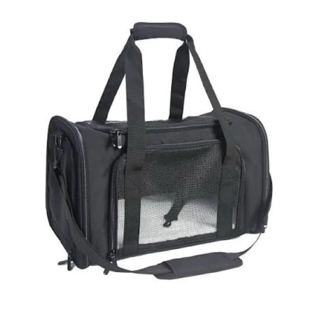 Premium Black Pet Carrier for Small Animals